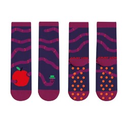 чорапи,детски,чорапи,jimmy,lion,apple,&,the,worm,no,show,socks,purple,(purple)