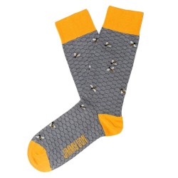 чорапи,мъжки,чорапи,jimmy,lion,bees,crew,socks,grey,(grey)