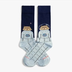 чорапи,мъжки,чорапи,jimmy,lion,space,cat,crew,socks,dark,blue,(blue)