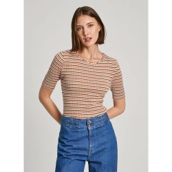 тениска,дамски,тениски,pepe,jeans,fleur,short,sleeve,t,shirt,multicolor,(mousse,white)