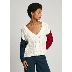блуза,дамски,пуловери,дамски,плетени,дрехи,pepe,jeans,hada,v,neck,sweater,white
