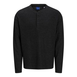 тениска,мъжки,тениски,jack,&,jones,austin,henley,long,sleeve,t,shirt,black,(black,melange)