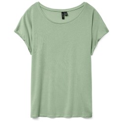 тениска,дамски,тениски,vero,moda,ava,plain,short,sleeve,t,shirt,smoke,green,(green)