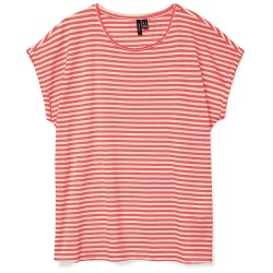 тениска,дамски,тениски,vero,moda,ava,stripe,short,sleeve,t,shirt,dubarry,pristine,(orange)