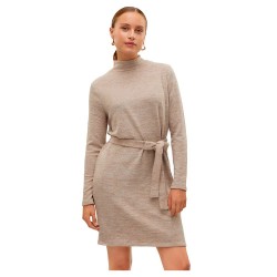 рокля,дамски,поли,и,рокли,vero,moda,bella,long,sleeve,dress,grey,(silver,mink,melange)