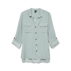 риза,с,дълъг,ръкав,дамски,блузи,дамски,ризи,vero,moda,bumpy,long,sleeve,shirt,gray,mist,snow,white,(green)