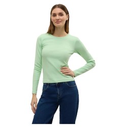 тениска,дамски,тениски,vero,moda,chloe,long,sleeve,t,shirt,green,(pastel,green)