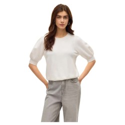 блуза,дамски,пуловери,дамски,плетени,дрехи,vero,moda,doffy,2,4,short,sleeve,sweater,snow,white,melange,(white)
