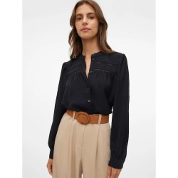 риза,с,дълъг,ръкав,дамски,блузи,дамски,ризи,vero,moda,emma,lace,long,sleeve,shirt,black,(black)