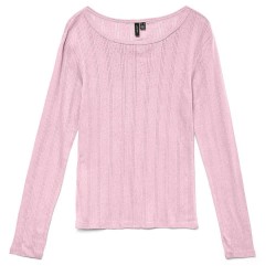 тениска,дамски,тениски,vero,moda,lisa,pointelle,long,sleeve,t,shirt,pink,(pink,a,boo)