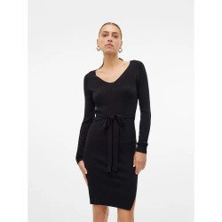 рокля,дамски,поли,и,рокли,vero,moda,saba,rib,long,sleeve,short,dress,black,(black)