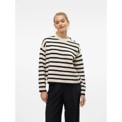 блуза,дамски,пуловери,дамски,плетени,дрехи,vero,moda,saba,sweater,beige,(birch,black)