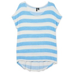 тениска,дамски,тениски,vero,moda,wide,stripe,short,sleeve,t,shirt,blue,(azure,blue,snow,white)