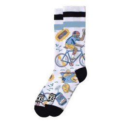 Чорапи American socks Peak rider socks - White (White / Blue / Yellow / Black) чорапи,мъжки,чорапи,дамски,чорапи,american,socks,peak,rider,socks,white,(white,blue,yellow,black)