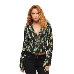 дамски,блузи,дамски,ризи,superdry,70s,pleated,long,sleeve,blouse,black