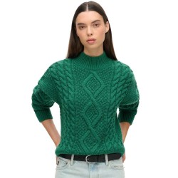 блуза,дамски,пуловери,дамски,плетени,дрехи,superdry,aran,cable,sweater,pine,green,(green)