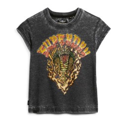 тениска,дамски,тениски,superdry,biker,rock,graphic,cap,short,sleeve,t,shirt,black,(black)