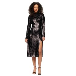 рокля,дамски,поли,и,рокли,superdry,chevron,long,sleeve,midi,dress,black