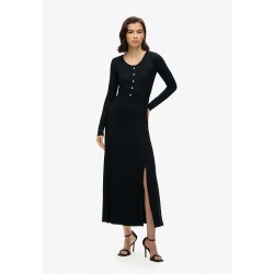 рокля,дамски,поли,и,рокли,superdry,henley,long,sleeve,midi,dress,black