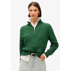 блуза,дамски,пуловери,дамски,плетени,дрехи,superdry,rugby,henley,sweater,forest,green,(green)