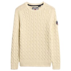 блуза,дамски,пуловери,дамски,плетени,дрехи,superdry,slouchy,cable,sweater,natural,white,(beige)