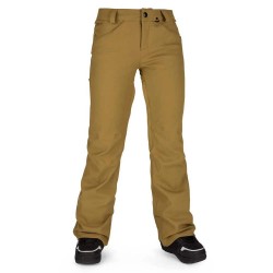 панталони,дамски,панталони,volcom,species,stretch,pants,brown
