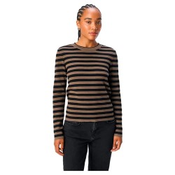 блуза,дамски,пуловери,дамски,плетени,дрехи,object,ester,sli,sweater,brown,(morel,stripes,black)