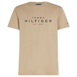 тениска,мъжки,тениски,tommy,hilfiger,big,short,sleeve,t,shirt,beige,(sandalwood)