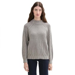 блуза,дамски,пуловери,дамски,плетени,дрехи,tom,tailor,knit,plated,rib,sweater,explicit,grey,rib,structure,(grey)
