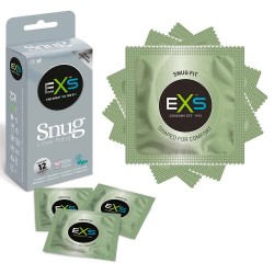 хигиена,тяло,exs,snug,fit,condoms,12,units,transparent,(green)