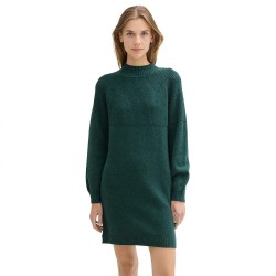 рокля,дамски,поли,и,рокли,tom,tailor,knit,mock,neck,long,sleeve,short,dress,green
