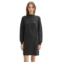 рокля,дамски,поли,и,рокли,tom,tailor,knit,mock,neck,long,sleeve,short,dress,shale,grey,melange,(grey)