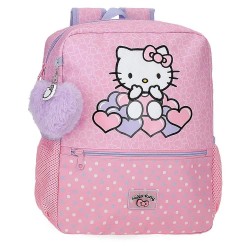 юношеска,раница,раници,hello,kitty,hearts,&,dots,33cm,junior,backpack,pink