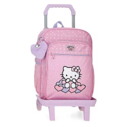 чанта,с,колела,куфари,hello,kitty,carro,hearts,&,dot,38cm,trolley,bag,pink