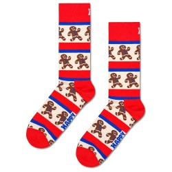 чорапи,мъжки,чорапи,happy,socks,gingerbread,stripe,crew,socks,red,(red)