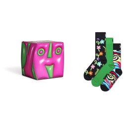 чорапи,мъжки,чорапи,happy,socks,hyper,cube,gift,set,crew,socks,3,pairs,navy,(green,black)