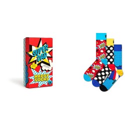 чорапи,мъжки,чорапи,happy,socks,super,dads,gift,set,crew,socks,3,pairs,multicolor,(red)