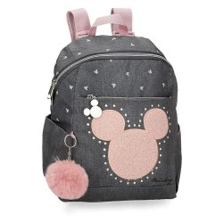 юношеска,раница,раници,disney,casual,mickey,studs,junior,backpack,black