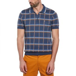 мъжки,блузи,с,яка,original,penguin,1,4,zip,plaid,short,sleeve,polo,blue