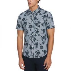 риза,с,къс,ръкав,мъжки,ризи,original,penguin,chambray,stretch,aop,floral,short,sleeve,shirt,blue
