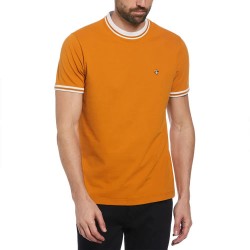тениска,мъжки,тениски,original,penguin,organic,pique,ribbed,tipping,short,sleeve,t,shirt,orange