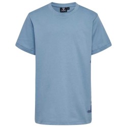 тениска,детски,тениски,hummel,print,short,sleeve,t,shirt,faded,denim,(blue)