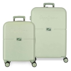куфари,pepe,jeans,accent,55,70,cm,116l,trolley,bag,2,units,green