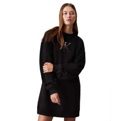 рокля,дамски,поли,и,рокли,calvin,klein,embroidered,monologo,long,sleeve,short,dress,black