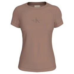 тениска,дамски,тениски,calvin,klein,monologo,short,sleeve,t,shirt,taupe,gray,(brown)