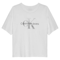 тениска,детски,тениски,calvin,klein,monologo,glitter,short,sleeve,t,shirt,white
