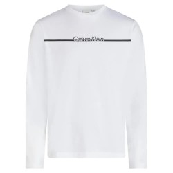 тениска,мъжки,тениски,calvin,klein,split,line,logo,long,sleeve,t,shirt,white