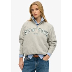 блуза,дамски,блузи,superdry,athletic,ess,applique,half,zip,sweatshirt,grey
