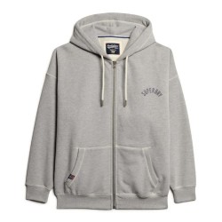 блуза,дамски,блузи,superdry,athletic,ess,full,zip,sweatshirt,grey