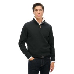 блуза,мъжки,пуловери,superdry,core,pique,henley,half,zip,sweater,jet,black,(black)